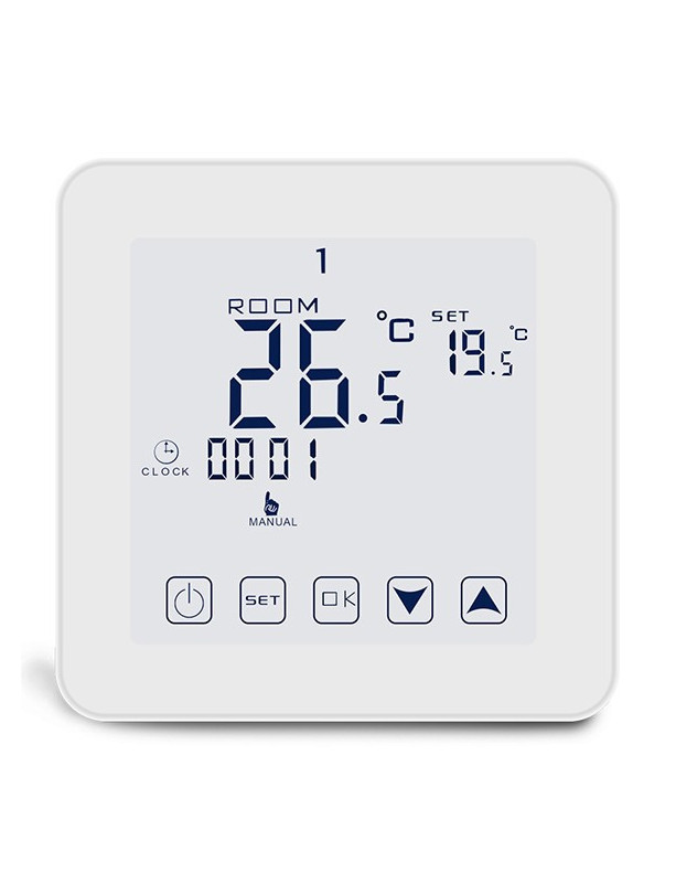 WiFi biely bezdrôtový termostat HY08-1604 pre podlahové kúrenie s externým teplotným čidlom + WiFi