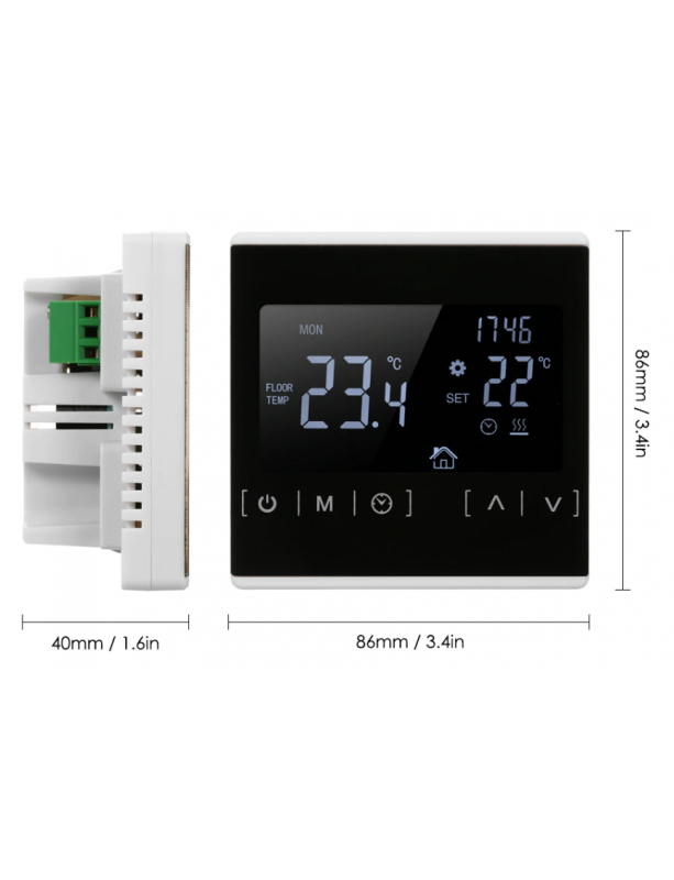 Digitálny termostat pre podlahové kúrenia a vykurovacích zariadení 1822/946 klasik + ext. senzor